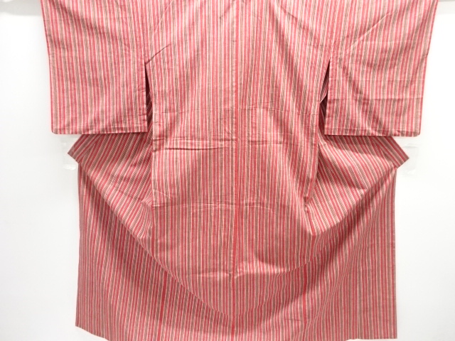 大正ロマン　縞織り出し単衣着物